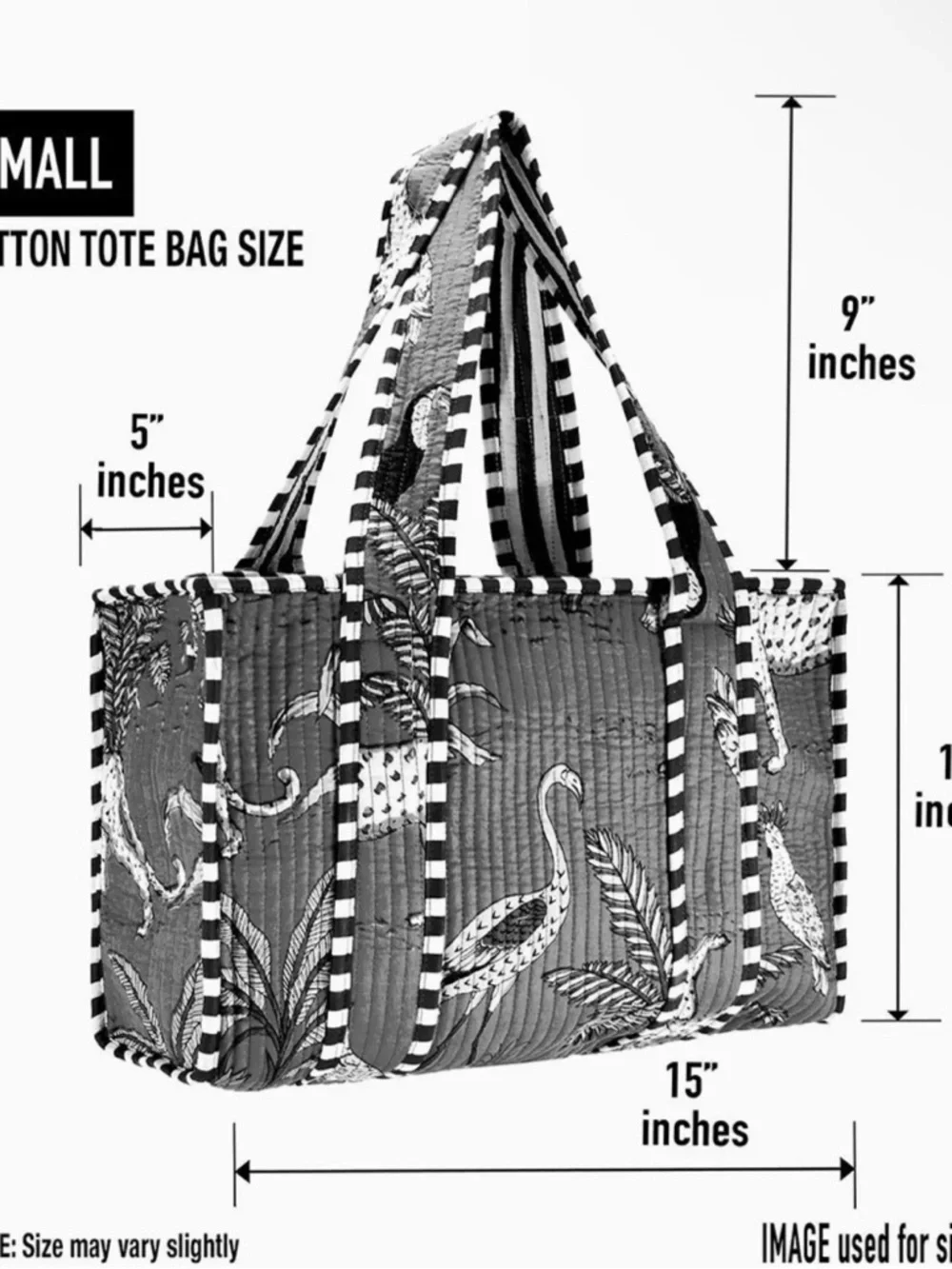 100% Cotton Handmade Floral Beach Tote Bag Small Vacation Summer Gift Spring